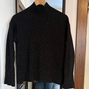 Frank & Oak Black Speckled Turtleneck Sweater